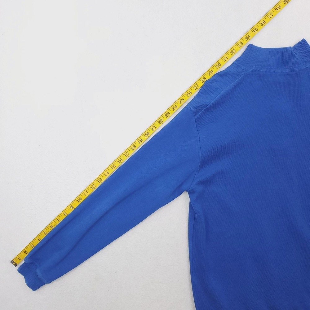 Vintage St. Croix Sweater Men Large Blue Quarter Zip Pullover Mock Neck Made USA - Picture 13 of 15